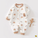 Macacão Cotton em Malha Suave de Botão Brincarzi