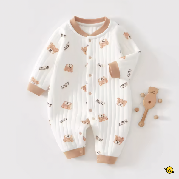 Macacão Cotton em Malha Suave de Botão Brincarzi