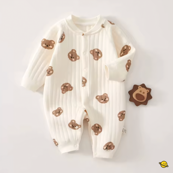 Macacão Cotton em Malha Suave de Botão Brincarzi