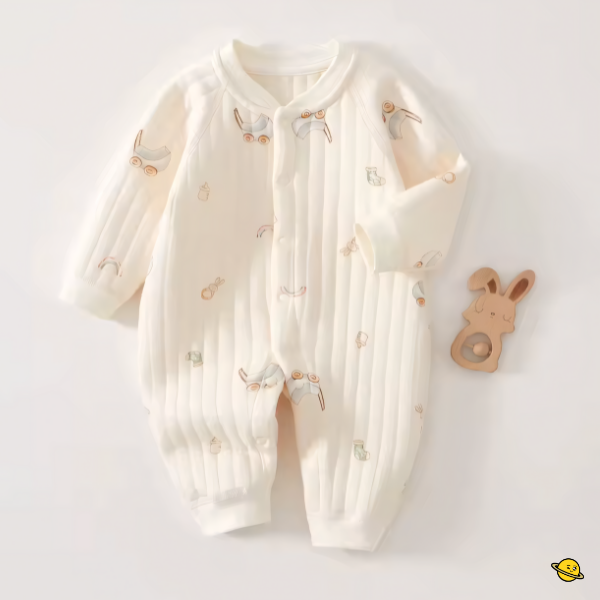 Macacão Cotton em Malha Suave de Botão Brincarzi