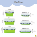 Conjunto 4 Potes Marmitas de Silicone Dobrável