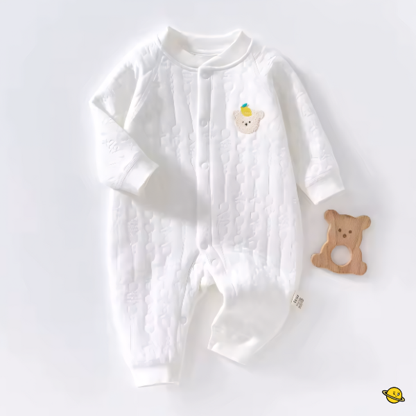 Macacão Cotton em Malha Suave de Botão Brincarzi