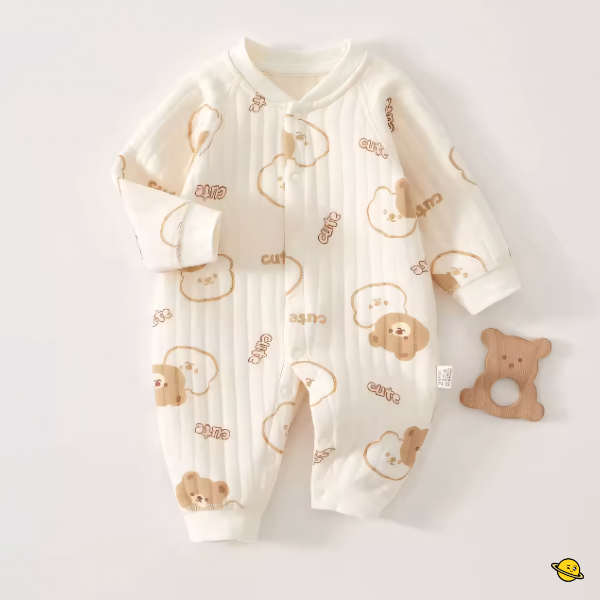 Macacão Cotton em Malha Suave de Botão Brincarzi