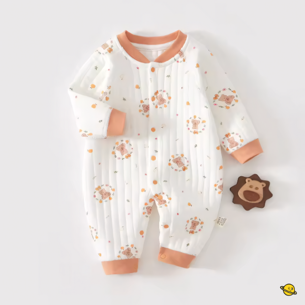 Macacão Cotton em Malha Suave de Botão Brincarzi