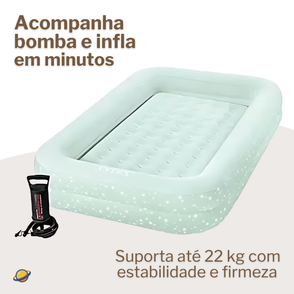 Colchão Inflável Infantil Happy Night + Bomba Brincarzi