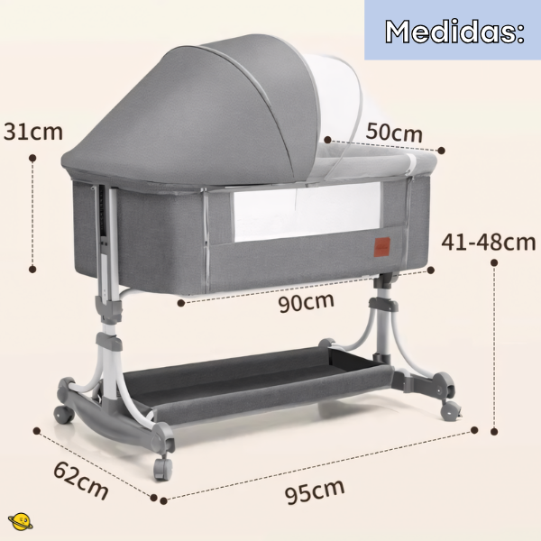 Berço Portátil Brincarzi Sleep (Balanço, Mosquiteiro e Abertura Lateral)