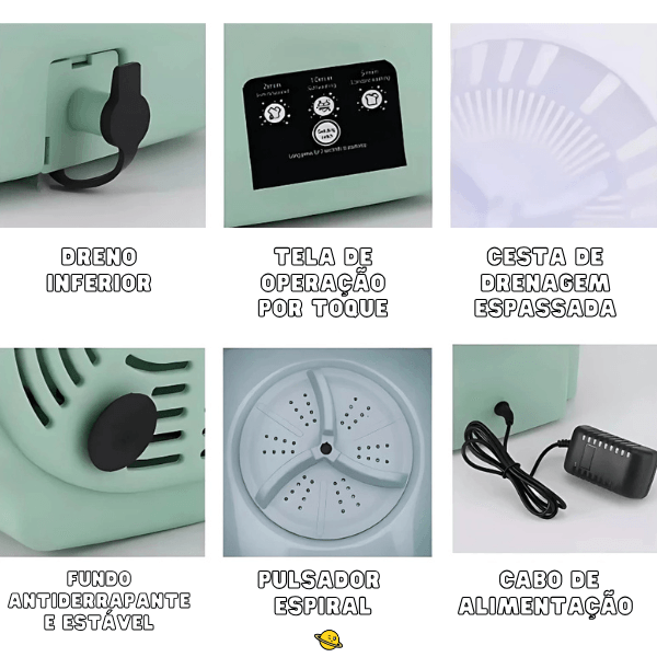 Mini Máquina de Lavar Roupa Dobrável