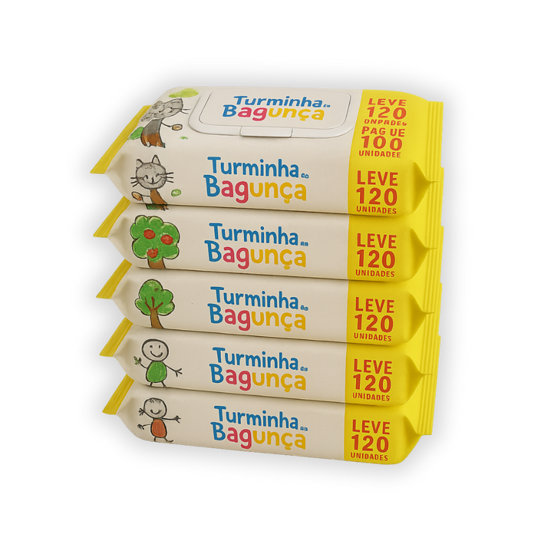 Toalha Lenço Umedecido Atacado Turminha da Bagunça Brincarzi