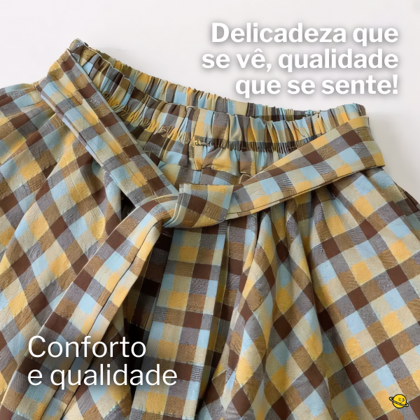 Conjunto Infantil Cropped Polo + Saia-Short blp Brincarzi