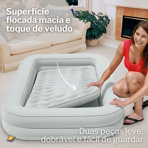 Colchão Inflável Infantil Happy Night + Bomba Brincarzi