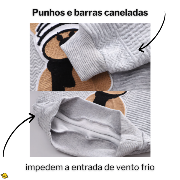 Traje Conjunto de Inverno Algodão Bear (Suéter e Calça) Brincarzi