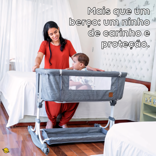 Berço Portátil Brincarzi Sleep (Balanço, Mosquiteiro e Abertura Lateral)