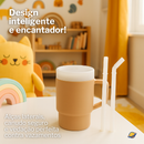 Copo de Silicone com Canudo Anti Derramamento