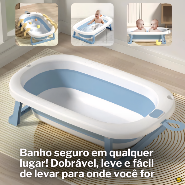 Banheira Dobrável com Termômetro Brincarzi