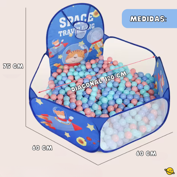 Piscina de Bolinhas com Cesta de Basquete