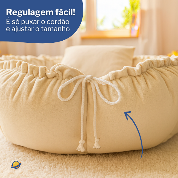 Ninho Aconchego Regulável de Algodão + Almofada Brincarzi