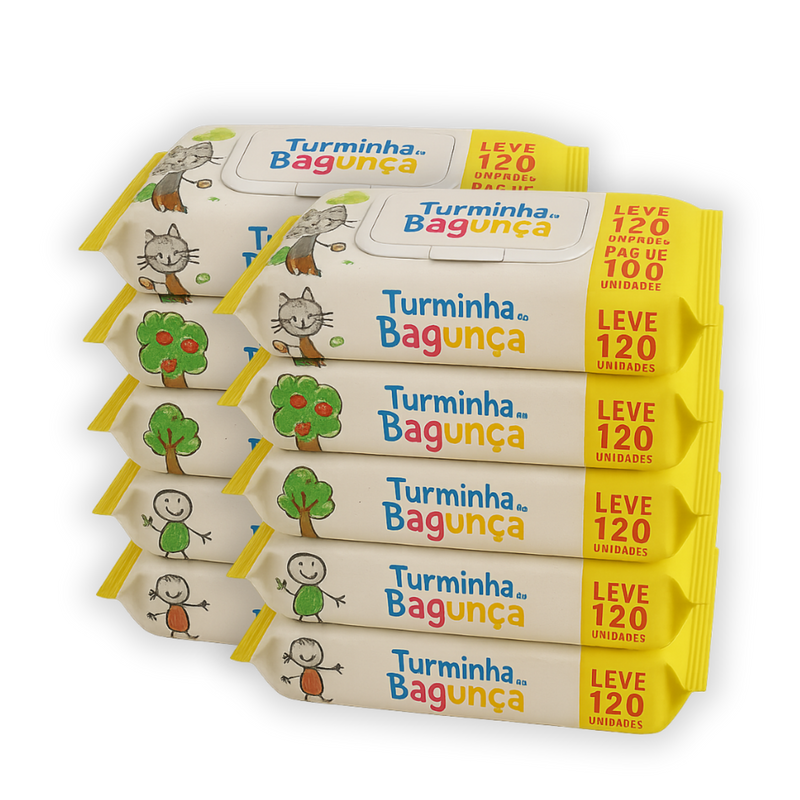 Toalha Lenço Umedecido Atacado Turminha da Bagunça Brincarzi