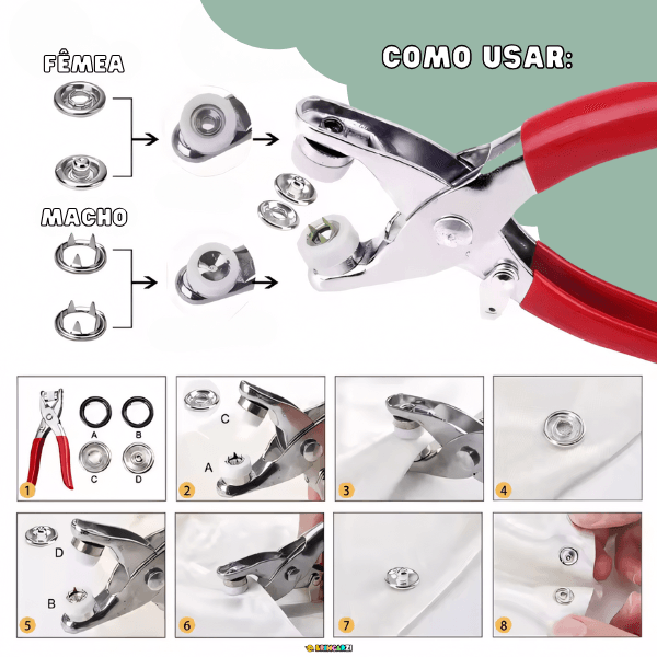 Alicate para Botão de Pressão