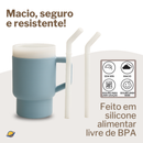 Copo de Silicone com Canudo Anti Derramamento
