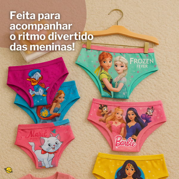 Kit 10 Calcinhas Estampadas Atacado Brincarzi