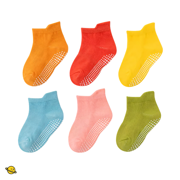 Kit 6 Pares de Meias Antiderrapante Kids
