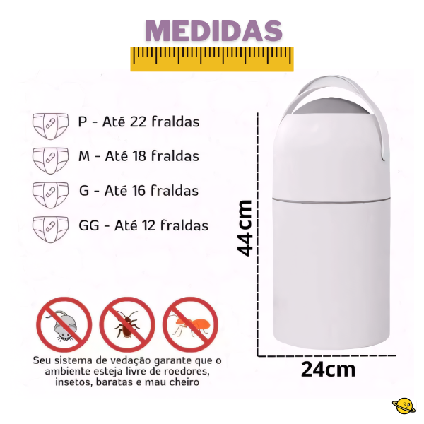 Lixeira Antiodor para Fraldas Brincarzi