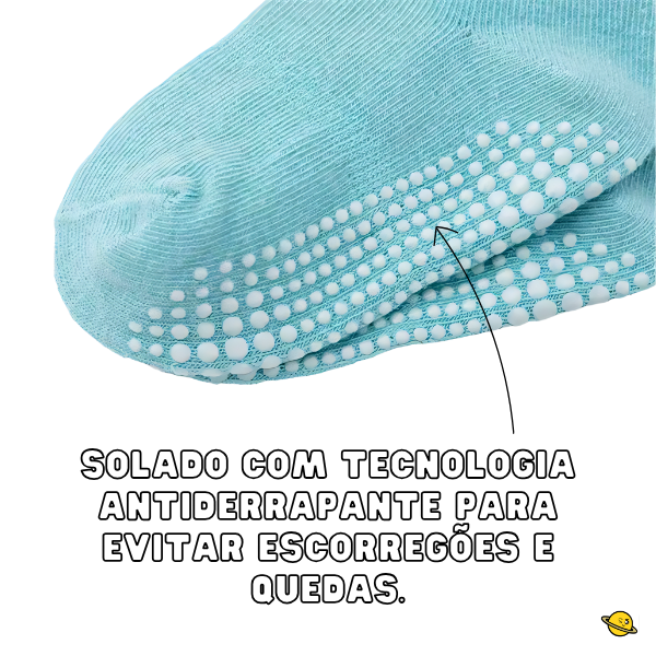 Kit 6 Pares de Meias Antiderrapante Kids