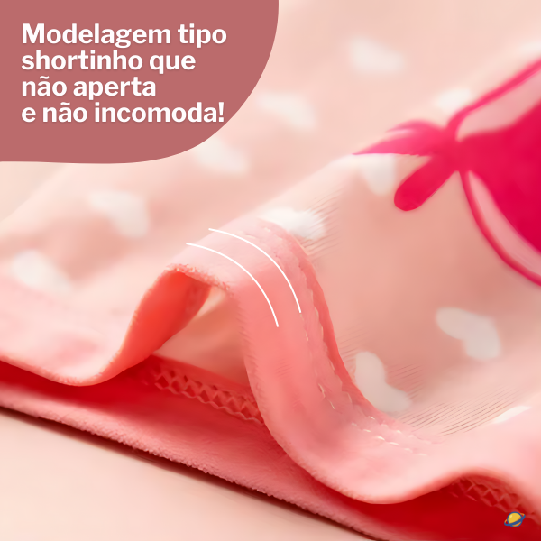 Kit de Calcinhas Infantis Boxer CuteJoy – 4 Peças