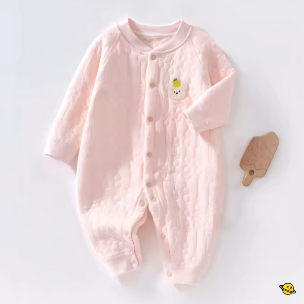 Macacão Cotton em Malha Suave de Botão Brincarzi