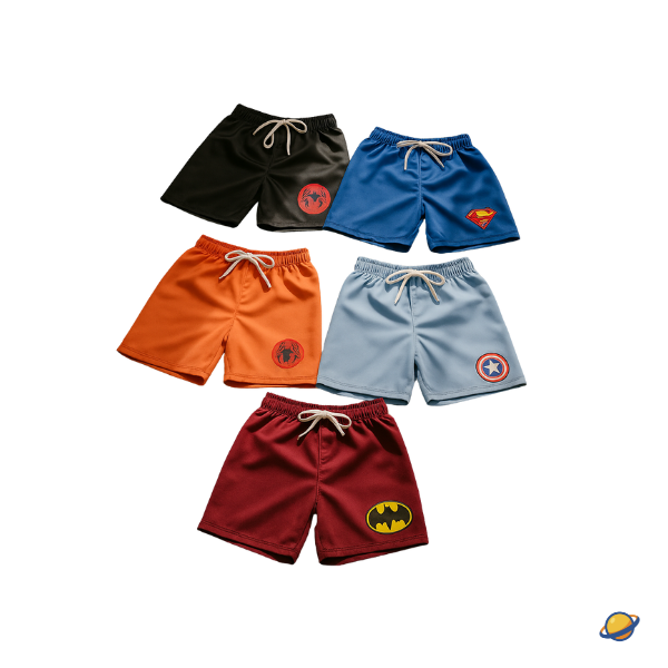 Kit 5 Bermudas Super Heróis Brincarzi