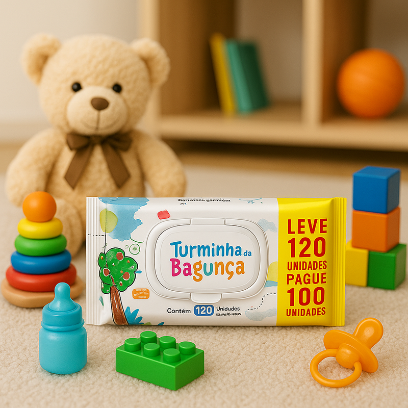 Toalha Lenço Umedecido Atacado Turminha da Bagunça Brincarzi