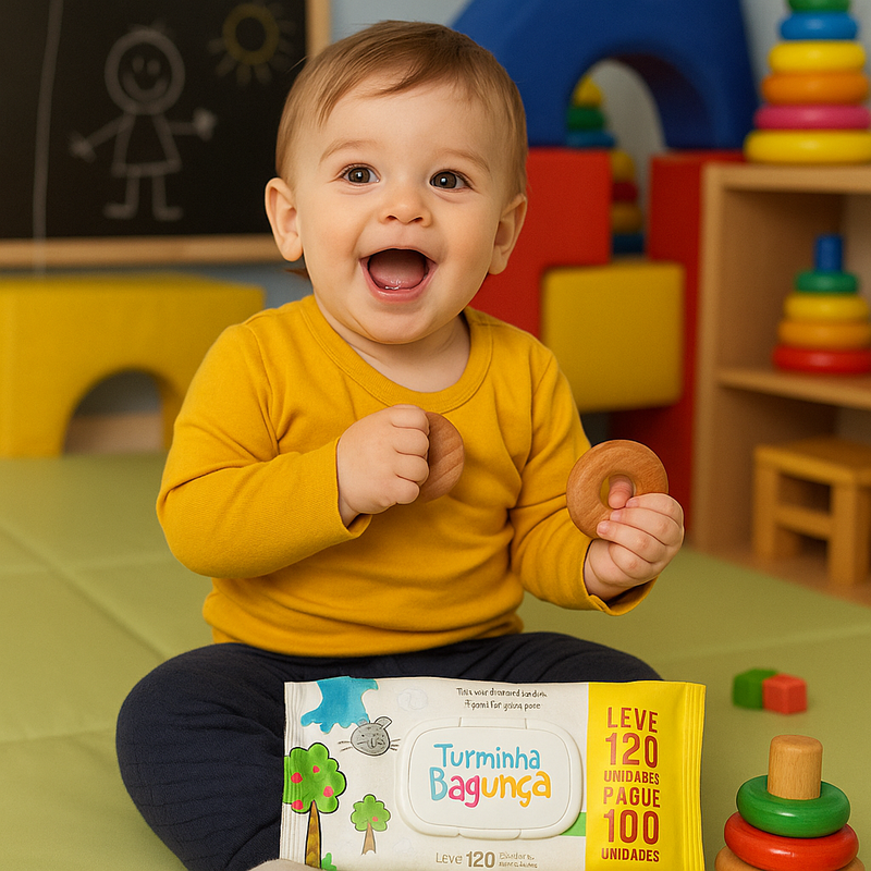 Toalha Lenço Umedecido Atacado Turminha da Bagunça Brincarzi