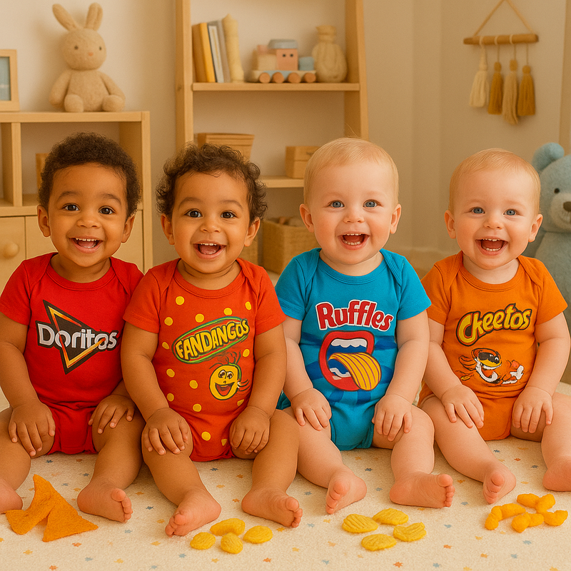 Body Temático Salgadinhos Divertidos Brincarzi