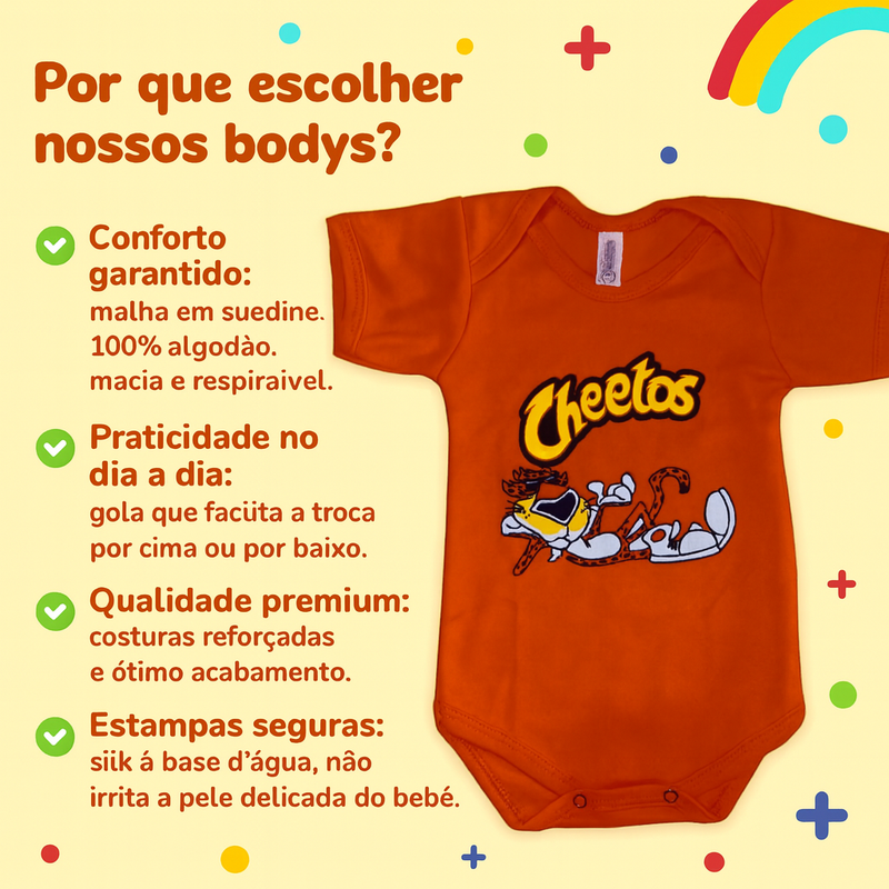 Body Temático Salgadinhos Divertidos Brincarzi