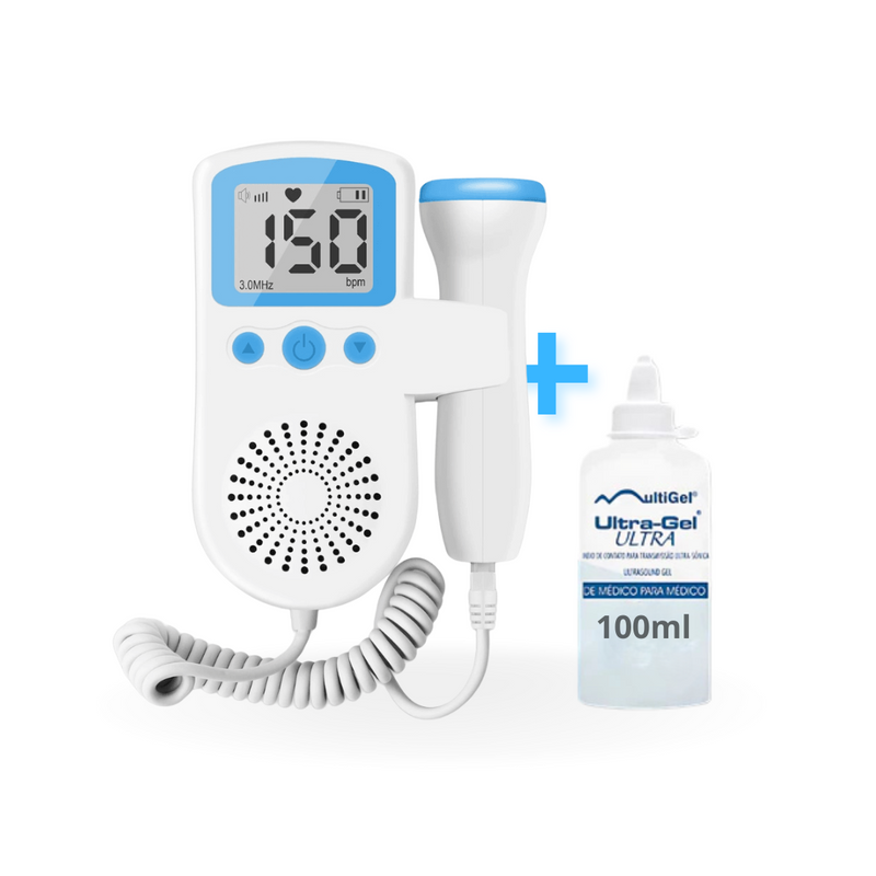 Monitor Fetal Doppler + Gel Condutor - Brincarzi