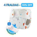 Fralda Reutilizável Impermeável Ecológica + Absorvente