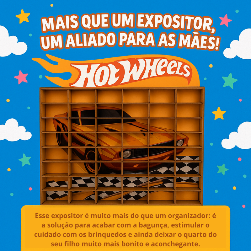 Prateleira Organizadora Carrinhos HotWheels Brincarzi
