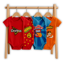 Body Temático Salgadinhos Divertidos Brincarzi