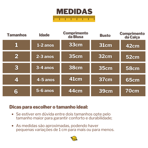 Pijama Infantil SoftyDreams – Conjunto Blusa e Calça Brincarzi