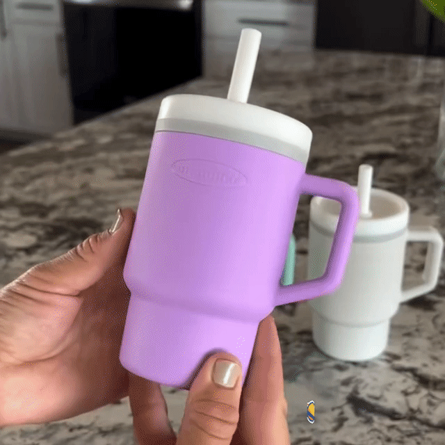 Copo de Silicone com Canudo Anti Derramamento