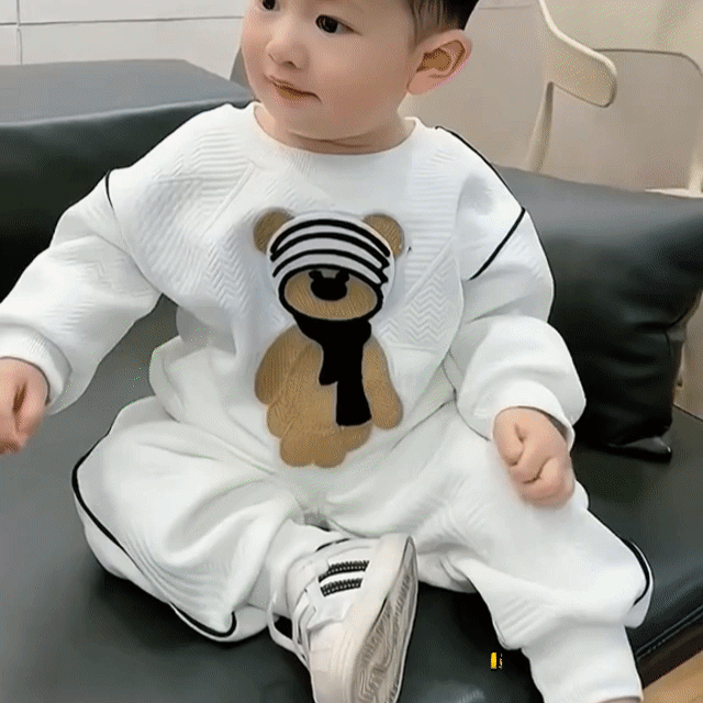 Traje Conjunto de Inverno Algodão Bear (Suéter e Calça) Brincarzi