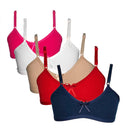 Kit com 5 Sutiãs Juvenis Infantis em Cotton Algodão Brincarzi
