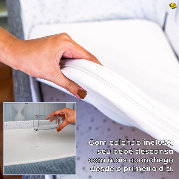 Berço Portátil Brincarzi Sleep (Balanço, Mosquiteiro e Abertura Lateral)