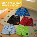 Kit 5 Bermudas Super Heróis Brincarzi