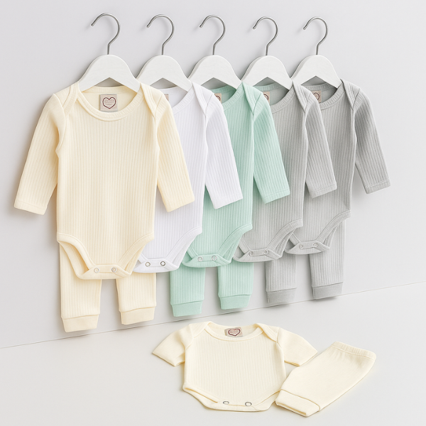 Kit 10 Peças - Conjunto Body Manga Longa + Calça (100% Algodão) Brincarzi