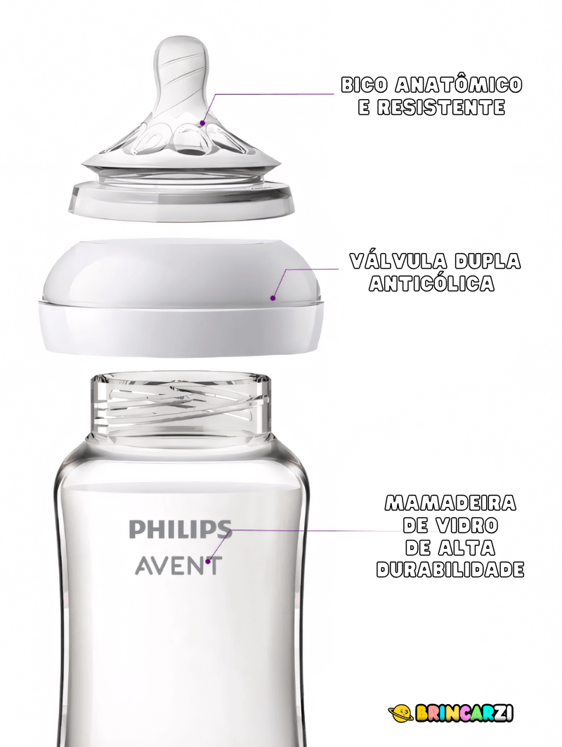 Mamadeira AVENT de Vidro Resistente (Anti-cólica)