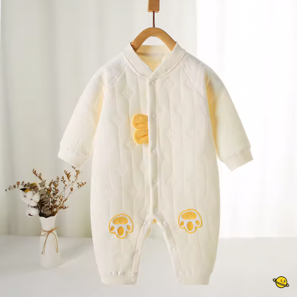 Macacão Cotton em Malha Suave de Botão Brincarzi