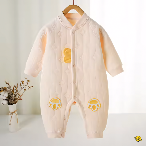 Macacão Cotton em Malha Suave de Botão Brincarzi