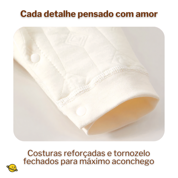 Macacão Cotton em Malha Suave de Botão Brincarzi