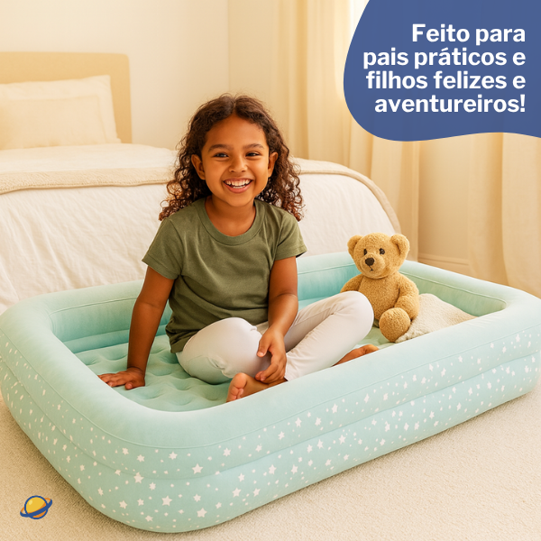 Colchão Inflável Infantil Happy Night + Bomba Brincarzi